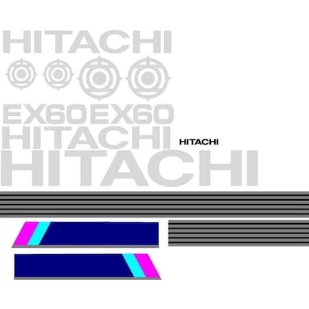 Aftermarket Decal Set for Hitachi EX60 Excavator HTEX60-1DECALSET